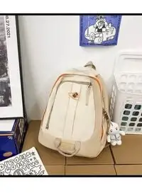 حقيبة مدرسية مع جيب للكمبيوتر المحمول والتابلت، بيج
