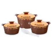 3 Pieces Hot Pot Set Hexon Florenza Jumbo Brown 4500 I 3500 I 2500ML