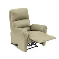 In House Velvet Rocking & Rotating Recliner Chair - Dark Ivory - AB09