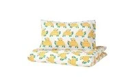 Duvet cover 1 pillowcase for cot, turtle yellow110x125/35x55 cm