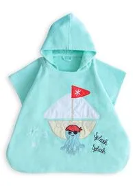 Milk & Moo Kids Poncho Sailor Octopus Hooded Beach Towels For Kids