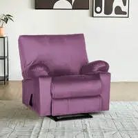 In House Velvet Rocking Recliner Chair - Light Purple - H1