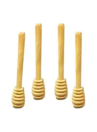 Turkolife 4-Piece Wooden Honey Spoons Beige