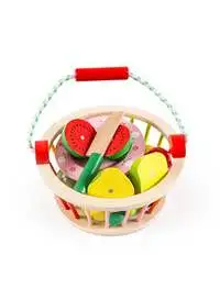 Child Toy Wooden Fruit Basket Toy For Kids