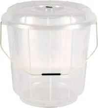Royalford 18L Transparent Plastic Bucket With Lid- Rf11721 Multi-Purpose Utility Polypropylene Bucket With A Lid And Handle Break-Resistant, Light-Weight, Virgin Plastic, Transparent