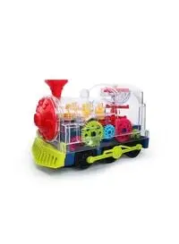 Child Toy Electric Universal Transparent Gear Train Simulation Rotating With Light Sound Toy For Kids