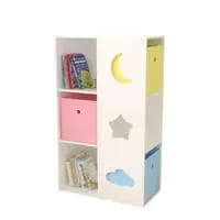 منظم ألعاب أثاث غرفة ألعاب الأطفال الخشبي المخصص من دريبا مع رف كتب وخزانة تخزين كتب الأطفال - أبيض