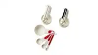 Set of 4 measuring cups, red/white/black