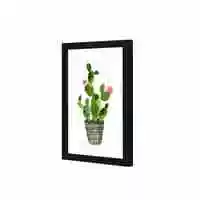 Lowha Cactus Tree Wall Art Wooden Frame Black Color 23X33cm