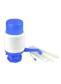 موزع مياه بمضخة ضغط من ماركة Generic، أزرق/أبيض