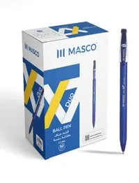 MASCO Pack of 50 Duo X7 Ball Pen, Blue