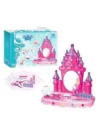 Rolly Toys Lightweight Compact Pretend Beauty Dresser Castle-Shaped Vanity Makeup Play Set For Girls