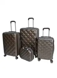 Morano 4-Pieces Luggage Trolley Bags Set (Coffee)