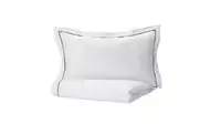 Duvet cover and pillowcase, white/dark grey150x200/50x80 cm