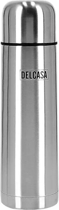 زجاجة مياه من الفولاذ المقاوم للصدأ سعة 750 مل/25 أونصة من Delcasa Dc1767، زجاجة قارورة معزولة - قارورة ترمس بتصميم جدار مزدوج - ساخنة وباردة، محمولة ومضادة للتسرب - مثالية للتخييم والمشي لمسافات طويلة، فضي
