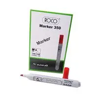 قلم ماركر روكو 350 برأس مشطوف أحمر - مجموعة 12 قلم