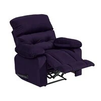 In House Velvet Rocking Recliner Chair - Dark Purple - NZ60