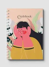 Lowha Spiral Notebook With 60 Sheets And Hard Paper Covers With Classical Theme Girl Design, For Jotting Notes And Reminders, For Work, University, School