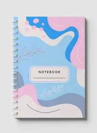 Lowha Spiral Notebook With 60 Sheets And Hard Paper Covers With Contemporary Abstract Design, For Jotting Notes And Reminders, For Work, University, School
