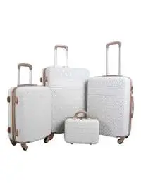 Morano 4-Piece Luggage Trolley Bag Set Beige/Brown