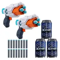 X-Shot- Mk 3 Double Pack (2 Shooters, 3Cans, 16 Darts)