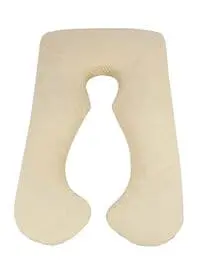 Generic U-Shaped Maternity Pillow Cotton Beige 80x120centimeter