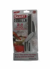 Clever Cutter Multi-Purpose 2-In-1 Knife And Cutting Board White/Silver