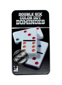 Dominoes 28-Piece Double Dot Dominoes Set With Tin Case