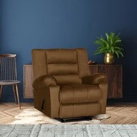 In House Velvet Rocking & Rotating Recliner Chair - Brown - Nice 02