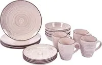 Royalford Stoneware Dinner Set 16-Pieces, Pink