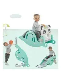Rolly Toys 3 In 1 Multifunctional Folding Rocking Horse Toy With Slide & Basket Ball Stand Indoor & Outdoor Use