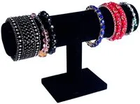 Generic Black Velvet T-Bar Bracelet Necklace Jewelry Display Stand For Home Organization