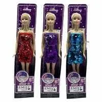 Emily Solid Body Doll 11.5cm, With Flip Sequins Dress, Assorted