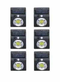 Generic 6 قطع من مصابيح الحائط LED التي تعمل بالطاقة الشمسية متعدد الألوان بقوة 18650 مللي أمبير في الساعة