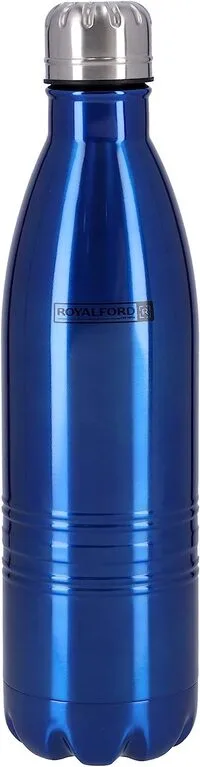 Royalford Rf5769Bl 500 ml Vacuum Bottle - Double Wall Stainless Steel Flask & Water Bottle - Hot & Cold Leak-Resistant Sports Drink Bottle - Vacuum Insulation Bottle For Indoor Outdoor Use