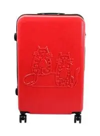 Biggdesign Lightweight Cats Design Carry On Luggage With Spinner Wheel And Lock System Red 20-Inch