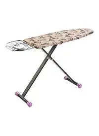 Generic Cotton Covered Portable Ironing Board, Silver/Beige/Black