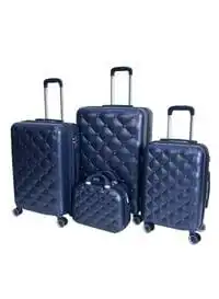 Morano 4-Pieces Luggage Trolley Bags Set (Dark Blue)