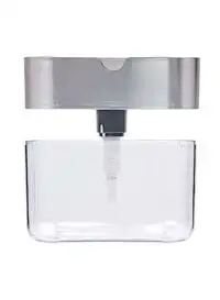 Generic 2-In-1 Sponge Rack Shelf Soap And Detergent Dispenser Pump Silver 5.1X3.35X3.5inch