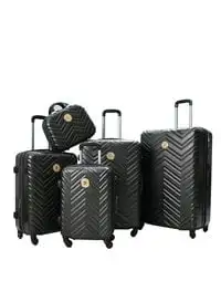 Star Line 5 Pieces Star Line Luggage Trolley Bags Set Dark Grey