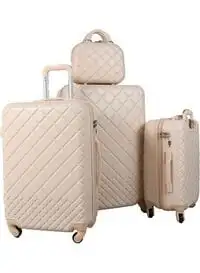Morano Luggage Trolley Bags Set Of 4 Piece Beige