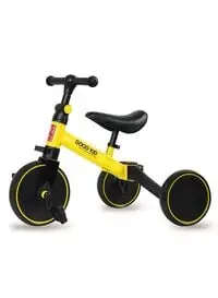 دراجة ثلاثية العجلات سكاي تاتش 4 في 1 للأطفال الصغار، للأطفال الصغار من عمر 1-4 سنوات، دراجة ثلاثية العجلات مع مقعد قابل للتعديل، داخلي أو خارجي، أصفر