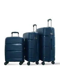 Parajohn 3-Piece Hard Side Polypropylene Luggage Trolley Set 20/24/28 Inch, Blue