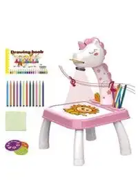 Generic Projector Painting Educational Learning Drawing Art Attractive And Durable Smart Toy Kit Desk With 12 Colour Markers