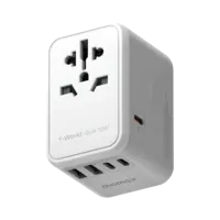Momax Travel Socket 1-World Power Adapter Charger GaN PD 5 Ports 70W UA8AW - White