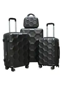 Morano Hard-Side Luggage Trolley Travel Set Of 4 Pcs Dark Grey