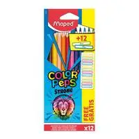 أقلام تلوين قوية 12 لونًا