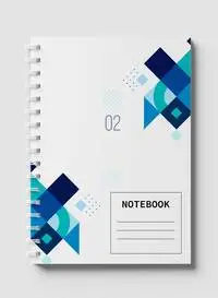 Lowha Spiral Notebook With 60 Sheets And Hard Paper Covers With Geometric Shape Design, For Jotting Notes And Reminders, For Work, University, School
