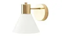 Wall lamp, wired-in installation, brass-colour/glass