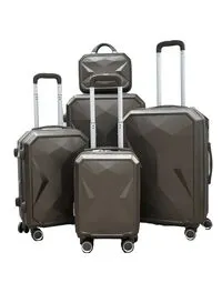 Morano 5-Piece Luggage Trolley Bag Set Dark Coffee